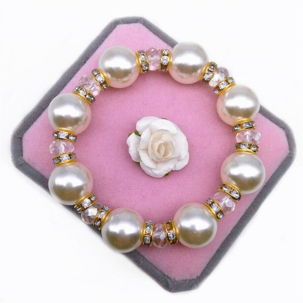 ** NWOT ** CRYSTAL & PEARL BEADED BRACELET